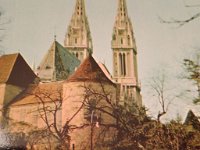 Langov trg. Katedrala. Razglednica 1960. godine